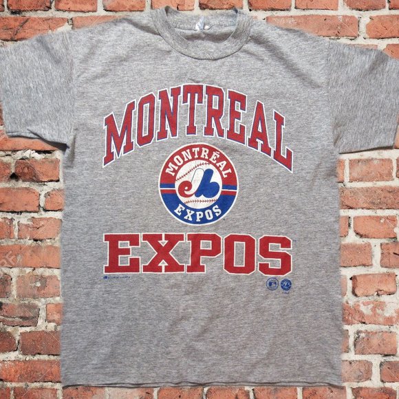 Vintage Expos MLB T-Shirt Sz Boys Large Heather Gray 50/50 Blend Made in Canada - Picture 1 of 8